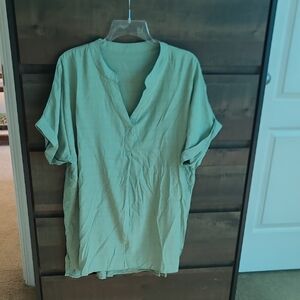 Light Green Short Sleeve Blouse